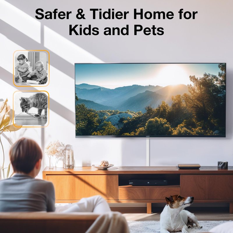 Delamu 157in Cord Hider Wall, TV Cable Hider Cord Covers for Wires on Wall, Large Cable Management Raceway, Paintable Wire Hiders Wire Covers for Cords for TV on Walls, 10 X L15.7 W1.18 H0.6in, White