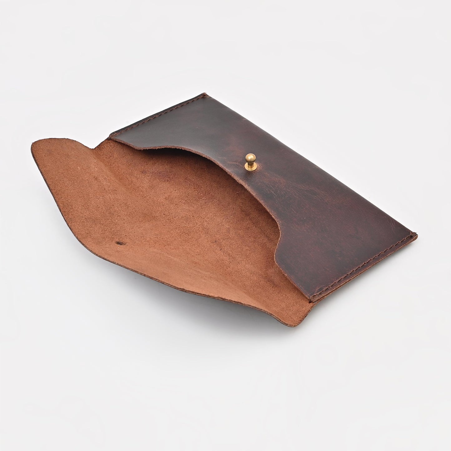 Autentico Leather Money Cash Envelopes Wallet for Men, Money Bag Pouch Reusable Budget Envelope, Retro Clutch Wallet, Dark Brown