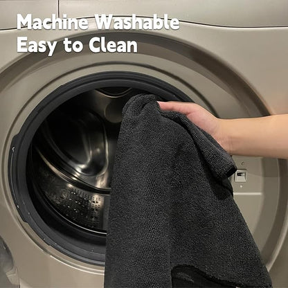 Black Salon Towels, Super Soft and Absorbent Microfiber Hair Towel