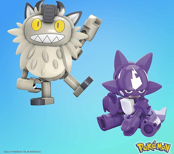 MEGA Pokémon Action Figures Building Toy Collectible Toxel vs. Galarian Meowth with Great Ball