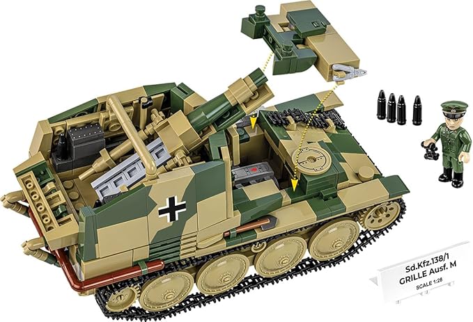 COBI Historical Collection WWII STURMPANZER 38(t) Grille Ausf. M Building Set 720 Pieces