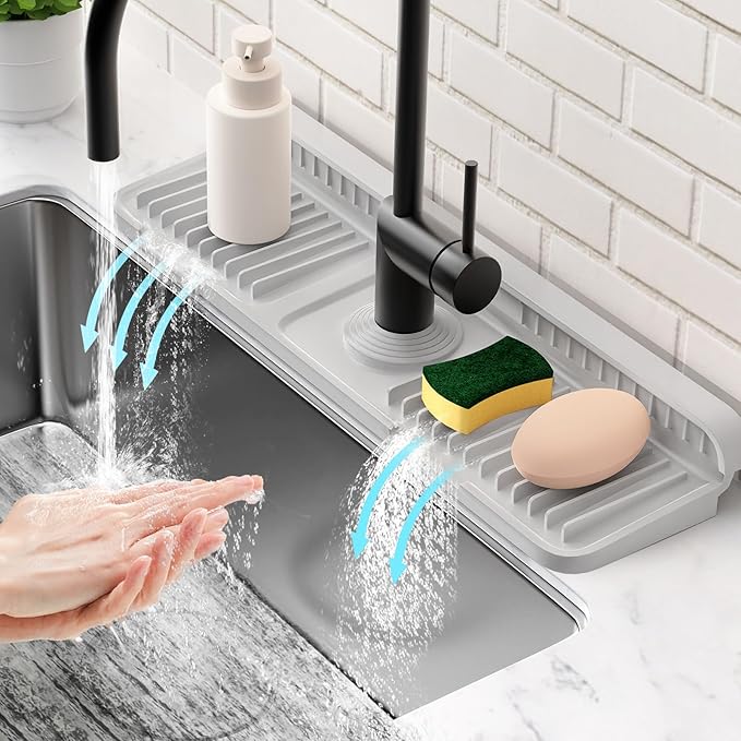 17.7'' Folding Faucet Mat for Kitchen Sink Splash Guard Kitchen Sink Faucet Mat