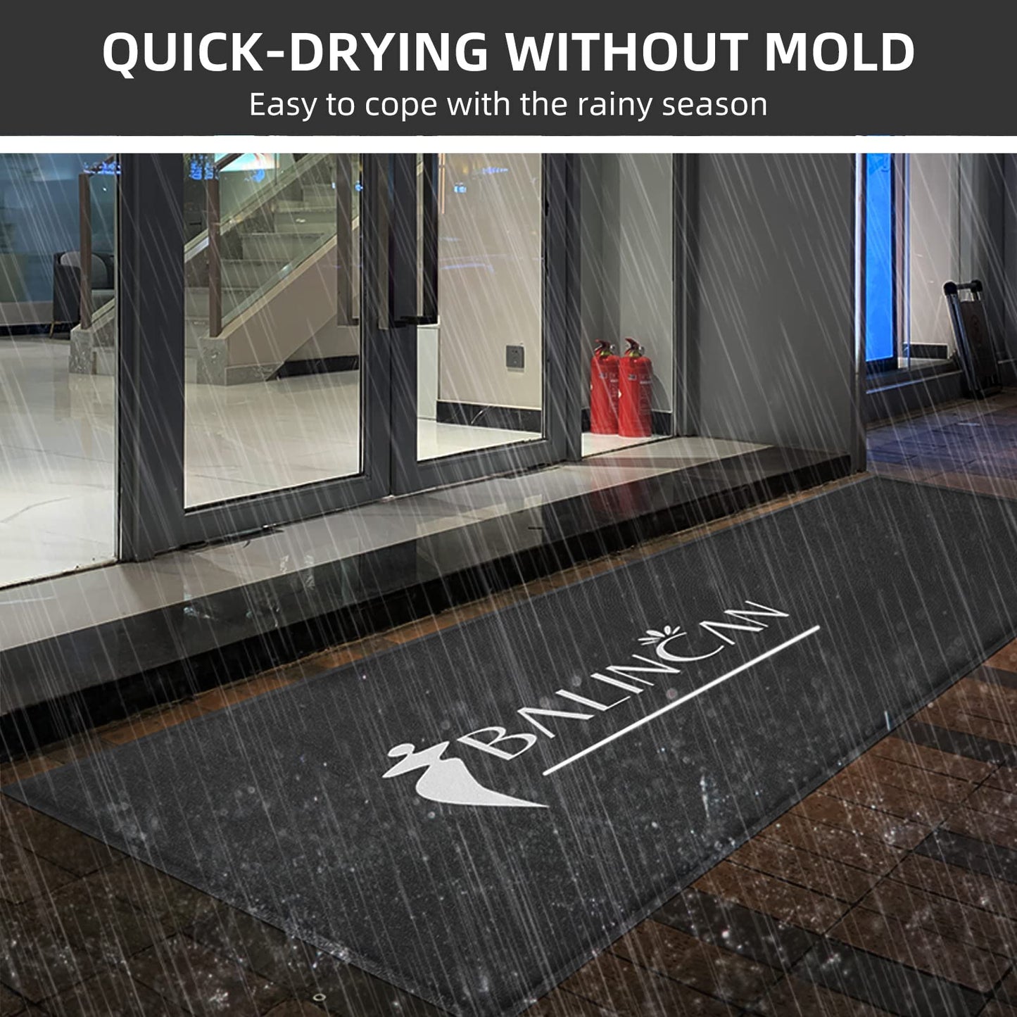 MAOVOT Custom Logo Commercial Grade Area Rugs Indoor Outdoor Door Mats Non-Slip Quick Drying Washable Entryway Carpet for Home, Garden, Office, Hotel 50-80cm