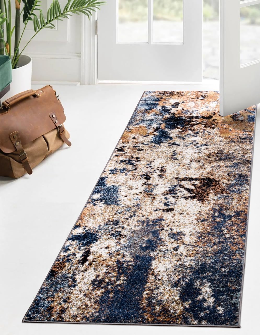Keen Home Design Runner Rugs - 32"x143" Non-Shedding, Thick Pile Abstract Rugs for Kitchen, Living Room, Bedroom, Dining Room, Entryway - Size: 2'8" x 11'11", Skies Multi