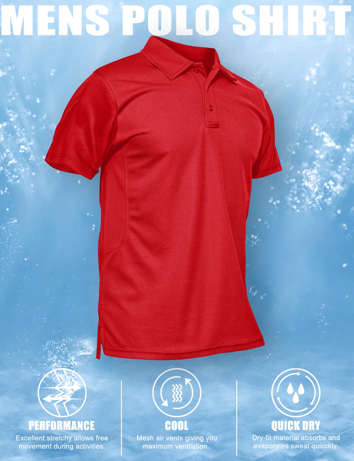 MAGCOMSEN Mens Polo Shirts Short Sleeve Mens Golf Polo Shirts Quick Dry Shirts Fishing Shirts Work Shirts for Men Casual Shirts Summer Shirts Golf Polo Shirts for Men