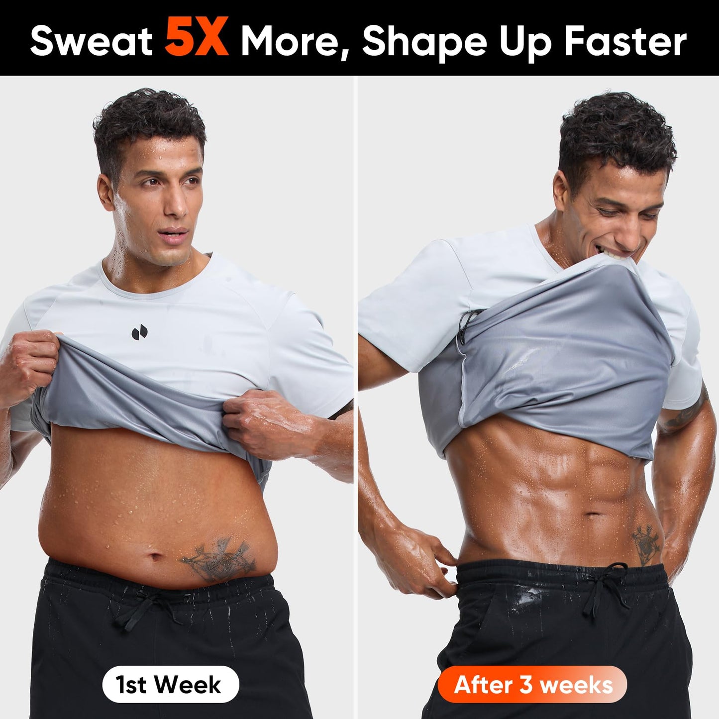 HOTSUIT Sauna Shirt for Men Weight Loss Heat Trapping Vest Workout Sweat Suits Fat burning Tops for Gym Exercise Boxing White 2XL