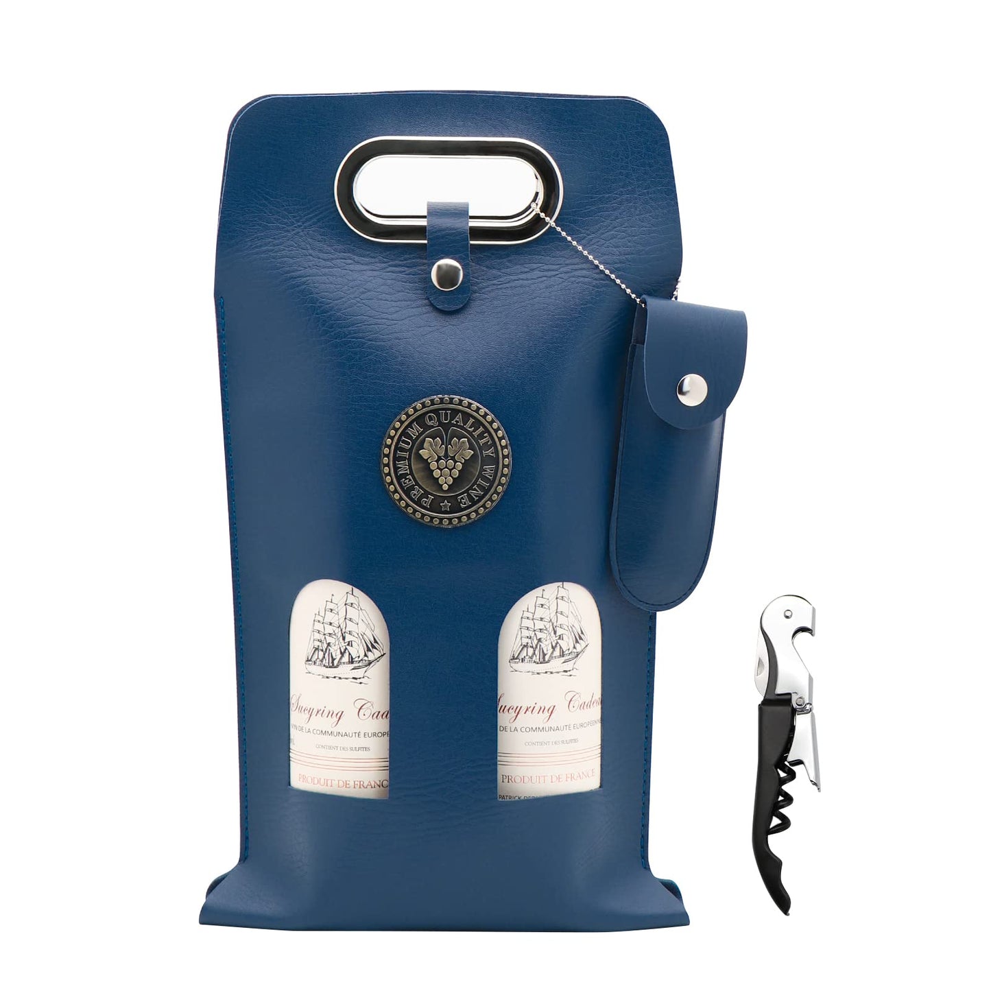 DIWNELEM Leather Wine Bag Leather Wine Gift Bags with Wine Opener Wine Tote Carrier Bag Wine Bottle Bags for Wedding, Birthday,Travel, Parties,Christmas