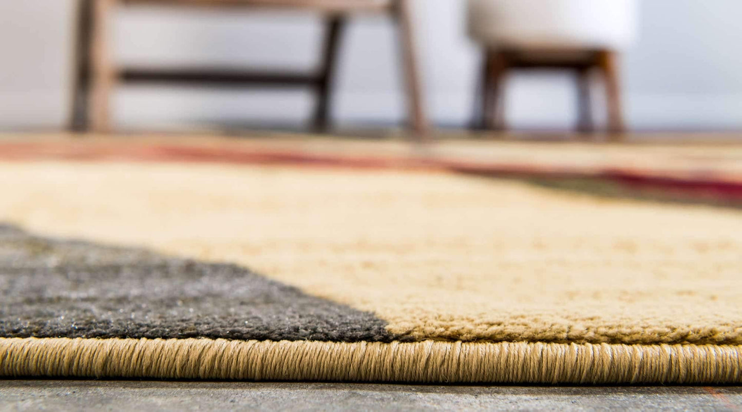 Unique Loom Barista Collection Area Rug - Ngada (4' 1" x 6' 1" Rectangle, Beige/ Red)