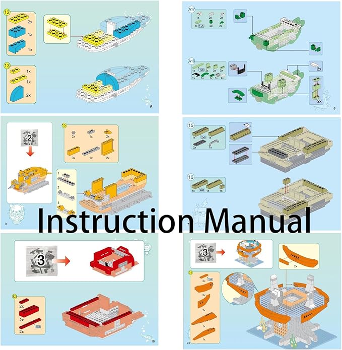 Building Block Ocean Adventure Octonauts GUP-X Launch and Rescue Vehicle &amp Barnacles Shellington Kwazii 395pcs Building Brick Set-No Package Box
