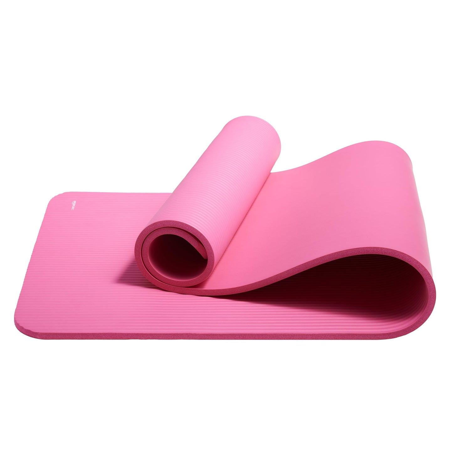 Amazon Basics 1/2 Inch Extra Thick Exercise Yoga Mat with Carrying Strap for Home Workouts and Fitness, 74" x 24" x 0.5", Pink