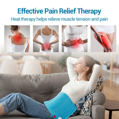 Comfytemp Heating Pad for Back Pain & Cramps Relief, FSA Eligible Electric Large Heat Pad, 2H Auto Off, Christmas Gifts for Women Men Mom Dad, HSA Moist Neck Shoulder Heated Pad, Washable, 12"x24"