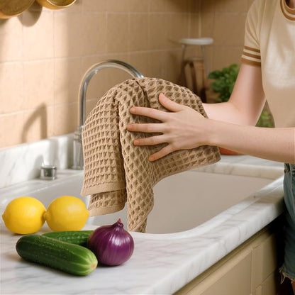 Jacquotha Waffle Bathroom Hand Towels 5-Piece – Cotton, Lightweight, Lint Free