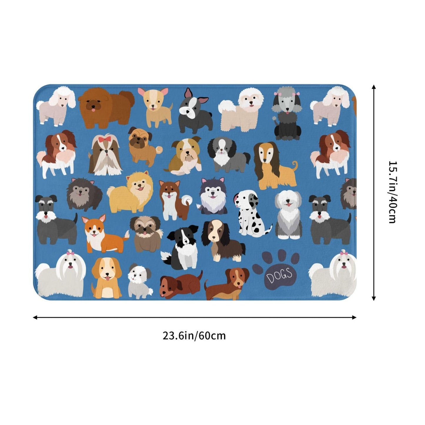 Vlolentlla Cute Puppy Dogs Memory Foam Bath Mat Rug, Pet Animal Theme Bathroom Floor Mat Non-Slip Washable Bathmat Doormat for Tub Shower Mat Room Entryway Home Décor, 16x24in