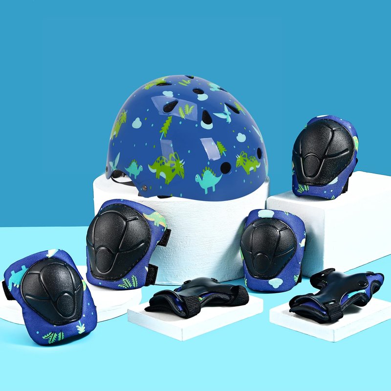 Kids Helmet with Knee Pads Elbow Pads and Wrist Guards,Child Protective Gear for Boys Girls Age 3-5-8 Years fit Roller Skates, Skateboarding, Scooter Bicycle Skate Scooter Skateboard