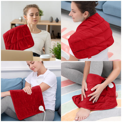 Comfytemp Weighted Heating Pad for Back & Period Cramps, FSA Eligible, Birthday Gifts for Mom Dad Women Men, 2.2lb HSA Electric Heat Pad for Neck Shoulder Pain Relief, 2H Auto-Off Heated Pad, 12x24