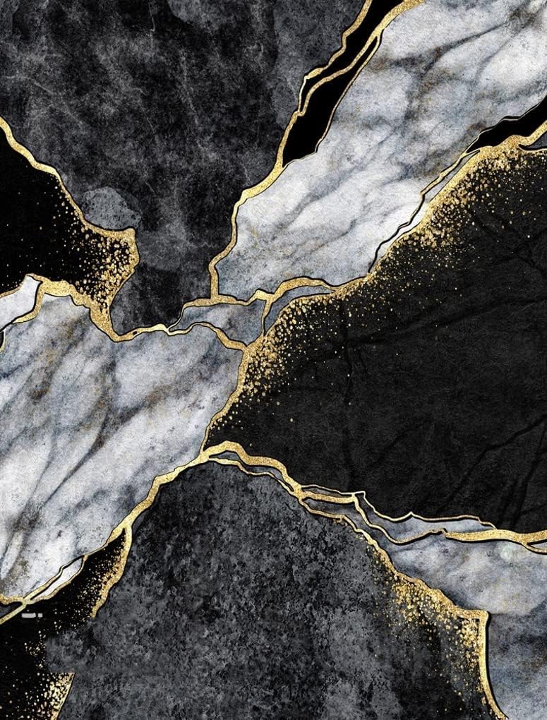 Modern Aesthetic Grey Black Gold Marble Abstract Area Rug 5x7 Non-Shedding Soft Rug for Livingroom Bedroom Diningroom Indoor Office Kitchen Floor Carpet