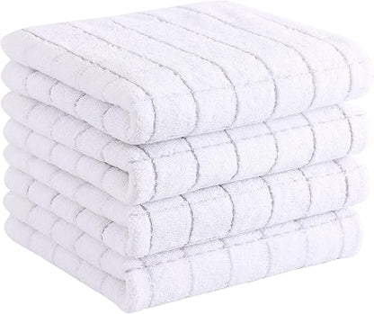 Homaxy 100% Cotton Terry Kitchen Towels, Checkered Designed, Soft and Super