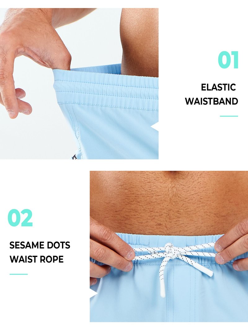 NORTHYARD Mens Swim Trunks Board Shorts 9 Inch Bathing Suit Swimwear Quick Dry Beach Short with Zipper Pocket - No Mesh Liner SkyBlue M