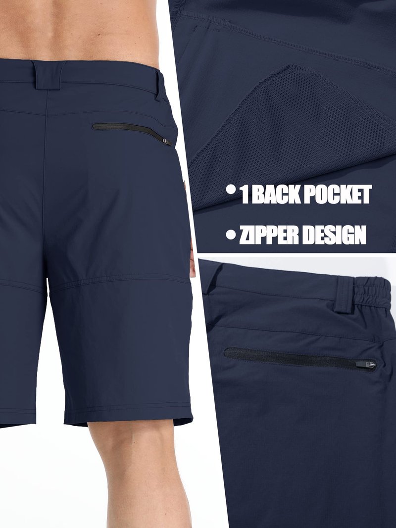 TACVASEN Mens Shorts Casual Cargo 10" Hiking Work Golf Shorts Waterproof Quick Dry Outdoor Summer Dress Travel Fishing Navy 34