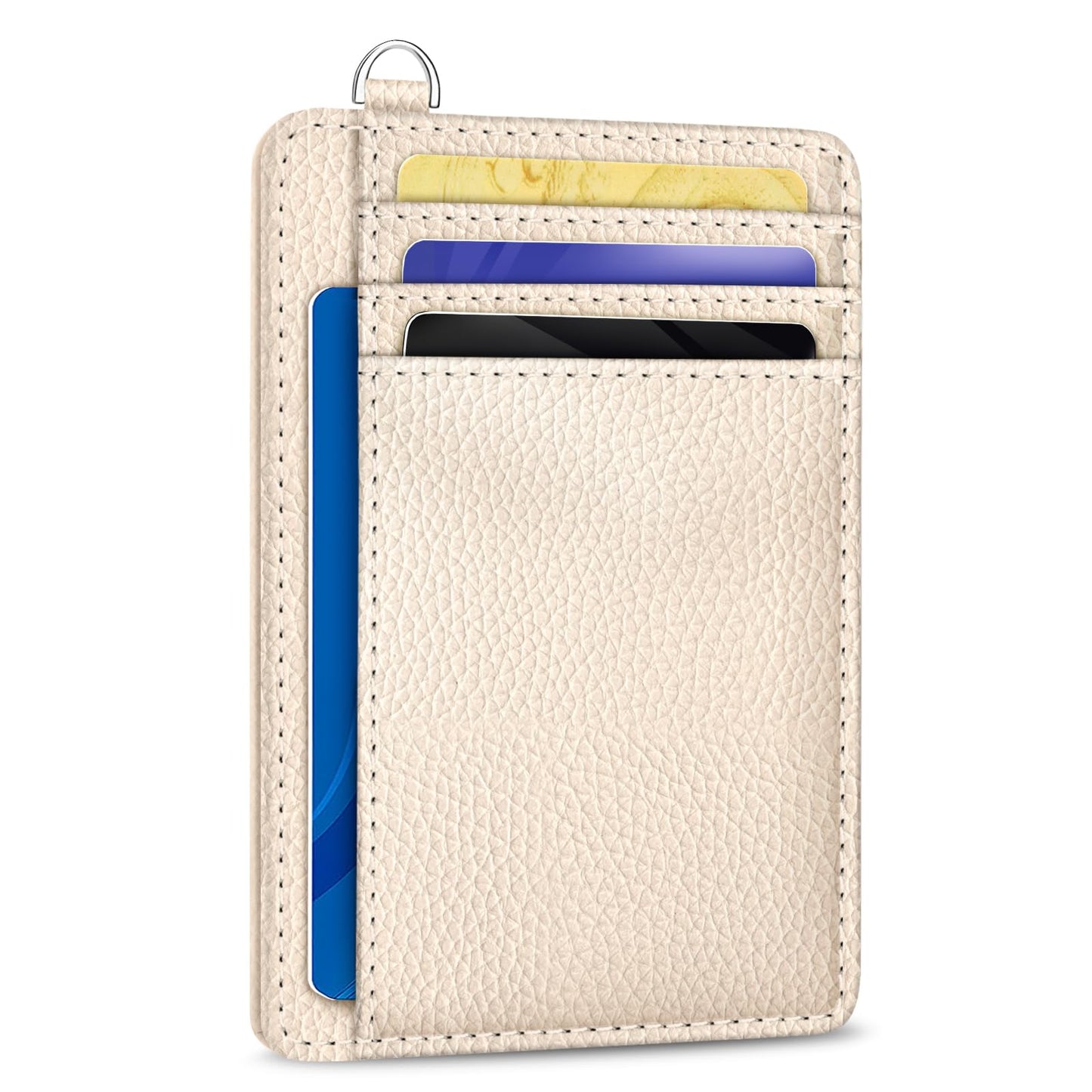 Yonlevres Credit Card Holder for Women, Slim RFID Wallet Front Pocket Small Card Holder, Travel Card Case ID Window PU Leather Cute Funny Thin RFID Blocking Card Organizer Gifts Girls Ladies