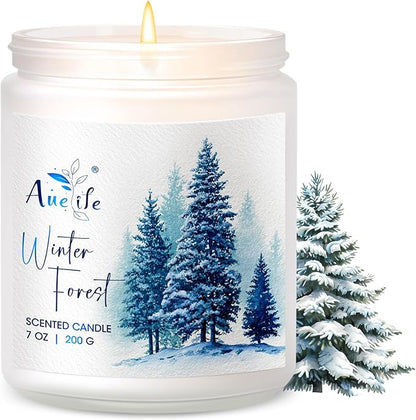 Winter Forest Candle | Pine Cedarwood Scented Soy Candles - Fresh Evergreen Aromatherapy Candles for Home, Holiday Candle Gift for Women & Men, Winter Christmas Home Décor