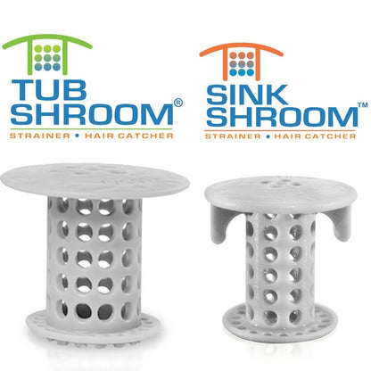TubShroom and SinkShroom Drain Protectors Hair Catchers for Bathtubs and Sinks, Gray