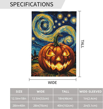 Halloween Scary Pumpkin Garden Flag for Fall Festival Porch Patio Farmhouse Outdoor Yard Decoration Vertical Double Sided Burlap 12.5 x 18 Inch