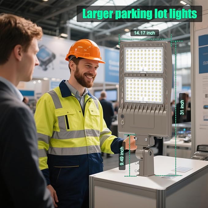 BBESTLED 480V 400W 320W 240W LED Parking lot Light with Dusk to Dawn Photocell, Pole Mount 56000LM IP65 5000K 277-480VAC Input, 400 Watt LED Flood Light, Outdoor Commercial Parking Shoebox Lights