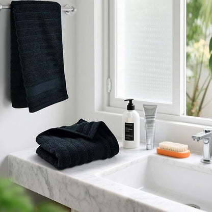 Jacquotha 2-Pack Bathroom Hand Towels Ribbed – Guest Room & Spa Premium Cotton