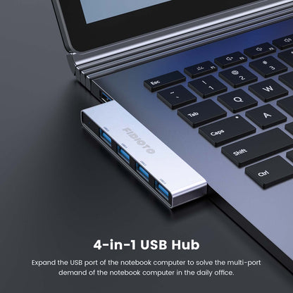 Fidioto USB Hub, 4-Port USB Splitter(1 * 3.0 Hub, 3 * 2.0 Hub) USB Splitter USB Expander for Laptop,Windows PC,Mac,Printer,Flash Drive,Mobile HDD, Notebook PC