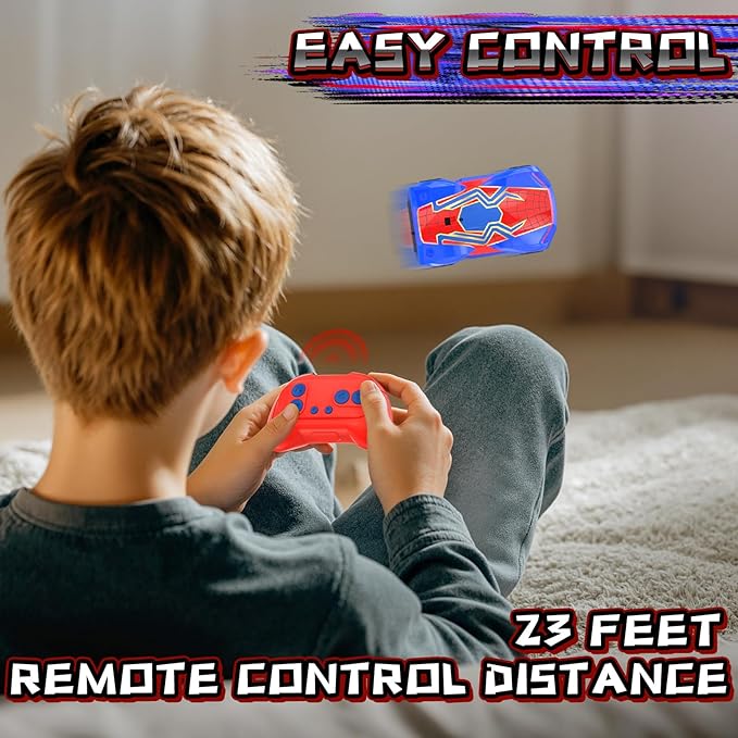 Wall Climbing Remote Control Car Mini Spider 360° Rotating RC Stunt Car Rechargeable RC Cars Toys for 3 4 5 6 7 8 9 10 11 12 Year Old Boys Girls Kids