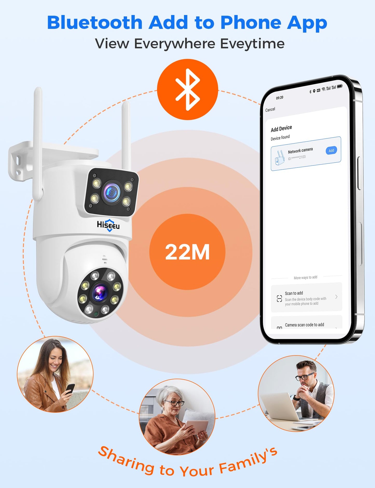Hiseeu Wireless Security Cameras Outdoor, 5G & 2.4G WiFi Pro, Wireless Home Security Camera System, Dual Lens, 360° Pan & Tilt, Auto Tracking, Color Night Vision, 1TB HDD No Subscription, Need Plug In