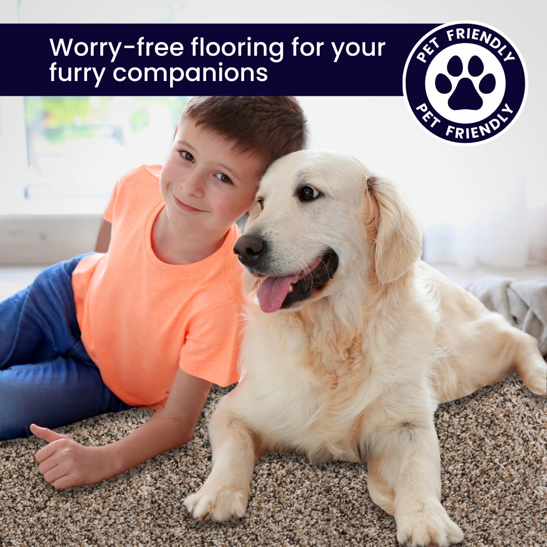 Smart Squares Walk in the Park Premium Plush Carpet Tiles, Made in USA – 18x18 Peel and Stick Floor Tiles with Attached Padding – Seamless DIY Carpet Squares (22.5 Sq Ft, Pack of 10, 760 Gemstone)
