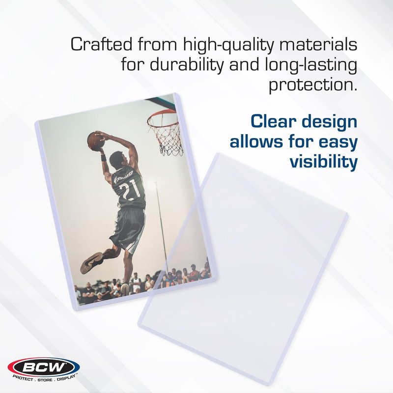 BCW 5x7 Topload Holder - Rigid Photo & Card Protector | 25 Count Hard Plastic Sleeves for Postcards & Memorabilia