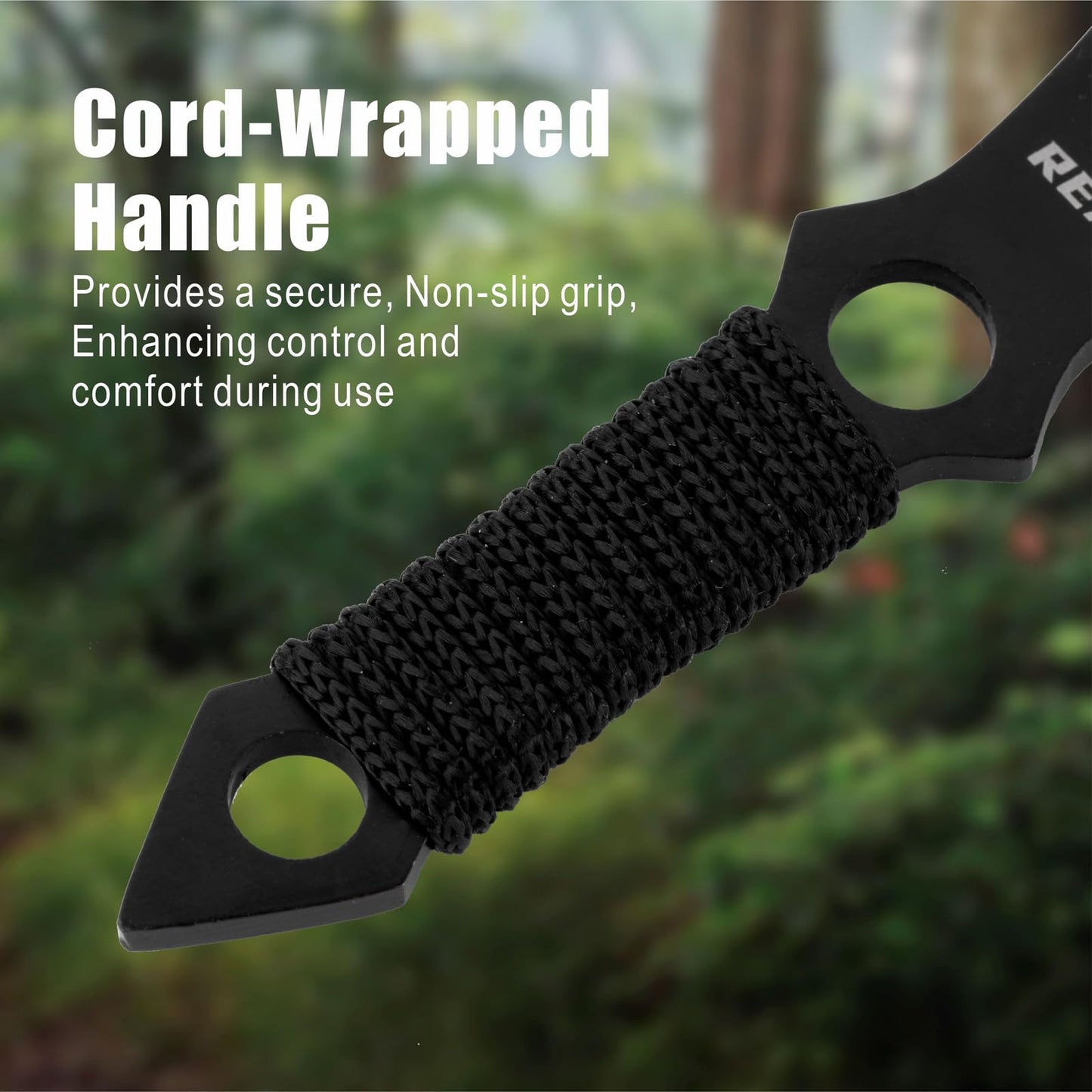 REAT Throwing Knives - 12 Piece, 6.5" 440 Stainless Steel with Cord-Wrapped Handle, Includes Nylon Carrying Case for Safe Storage,Ninja Kunai Knives for Competition,Recreation,Gifts for Men,Women (Red)