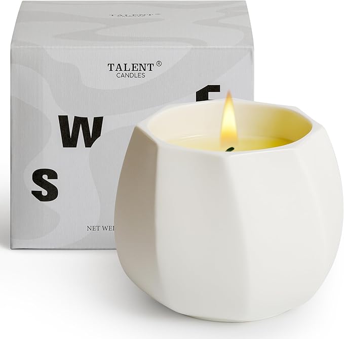 Scented Candle for Home Scented, Luxury Ceramic Candle Jar for Women & Men, Natural Soy Candle for Home Décor, Coconut & Tuberose Blossom