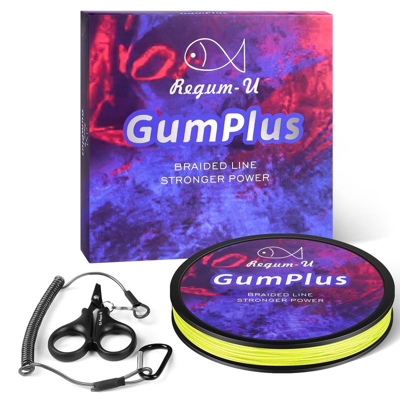Regum-U GumMAX 150 Yards/80 LB 8X Braided Fishing Line Abrasion Resistant Superline Zero Stretch & Smaller Diameter Confuse & Never Fade in Saltwater and Freshwater (Yellow,80LB-150yards)