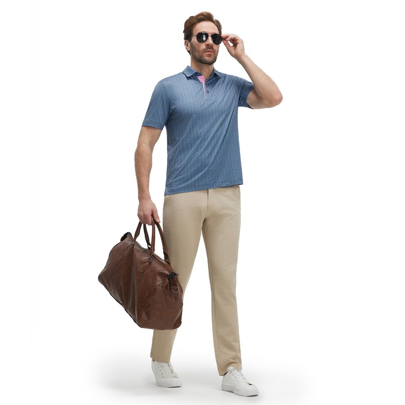 M MAELREG Golf Shirts for Men Dry Fit Print Patterns Performance Moisture Wicking Mens Polo Shirts Short Sleeve