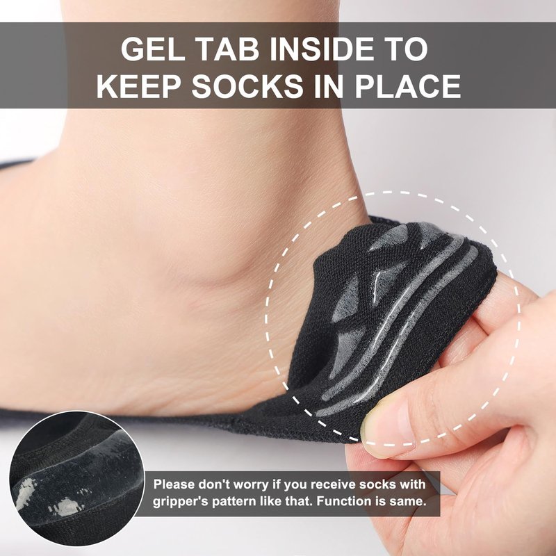 Toes Home No Show Socks Womens, Ultra Low Cut Liners Non Slip Footies for Flats Hidden Invisible Boat Summer 5 Pairs