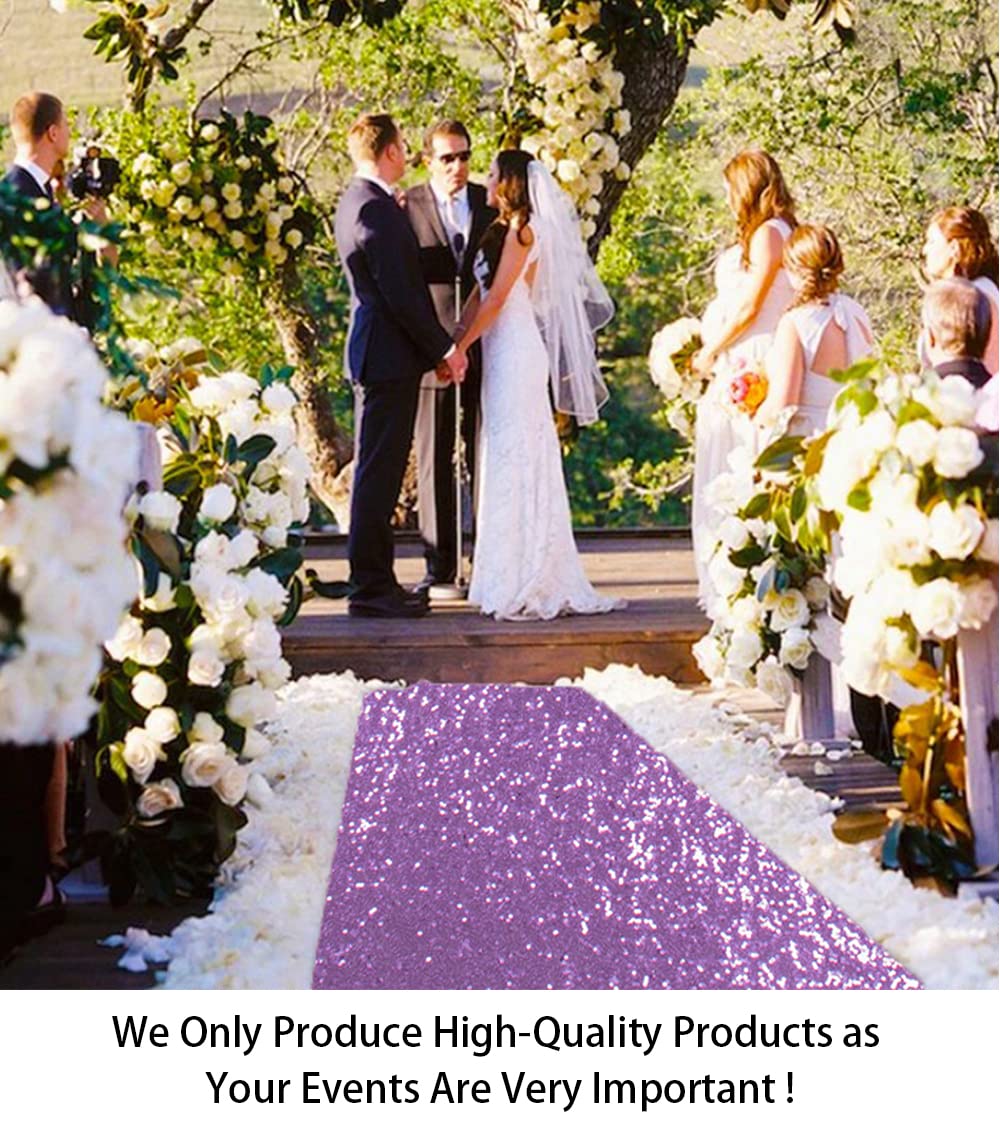 ShiDianYi Aisle Runners for Weddings Lavender 2FTx15FT Sequin Aisle Runner Light Purple Bridal Aisle Runner 15FT Carpet Runner Outdoor Aisle Runner for Wedding Ceremony