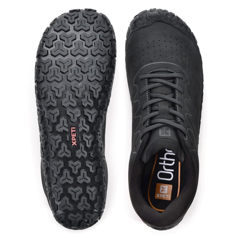 XPETI Men's Zen Trail Running Shoes | Wide Toe Box & Non-Slip Sole | Lightweight Breathable Mesh | for Hiking/Cross Training/Gym,Carbon Black 6.5
