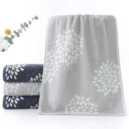 Pidada Hand Towels Set of 2 Hydrangea Floral Pattern 100% Cotton Absorbent Soft