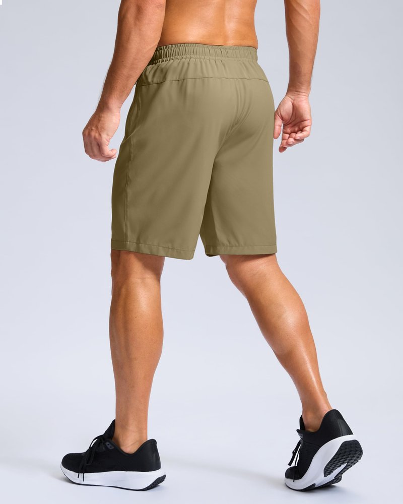Men's Athletic Running Shorts with Zipper Pockets Quick Dry 7"/ 5"/ 9" Workout Gym Shorts for Basketball Hiking(Dusty Khaki,9XS)