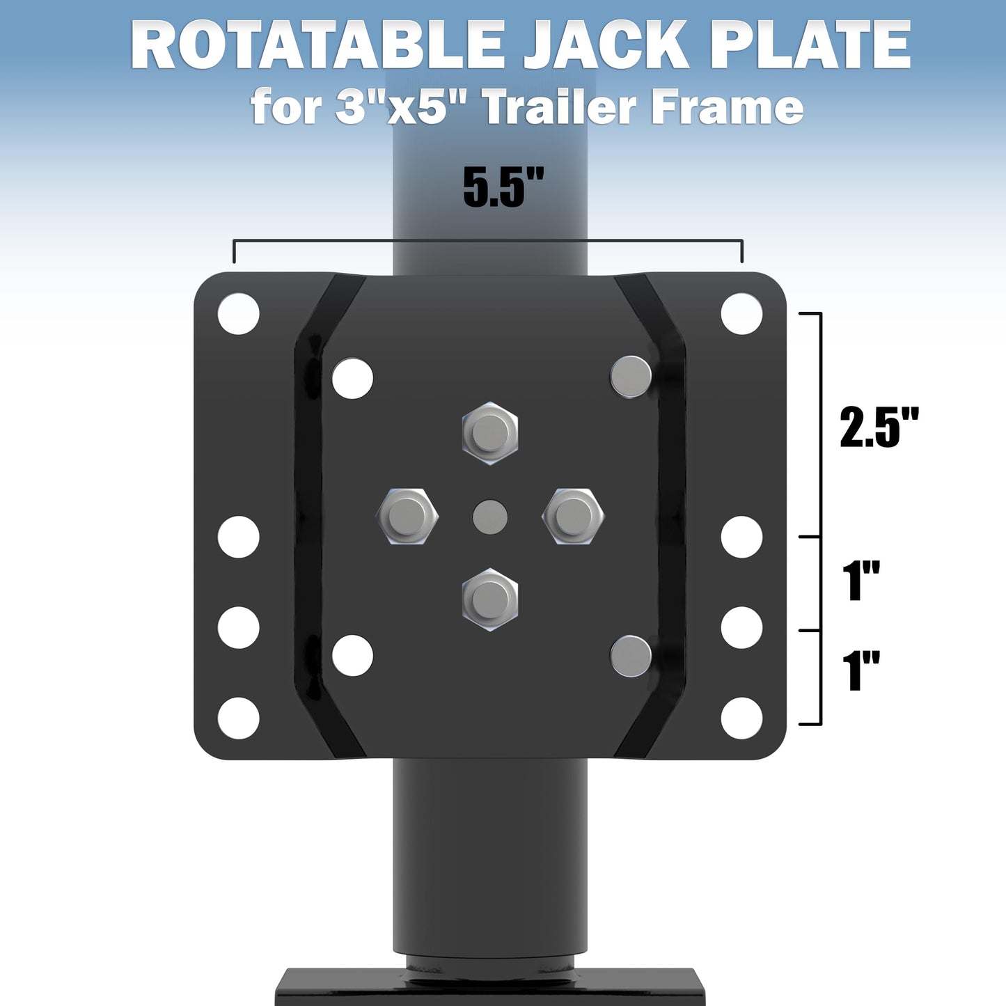 TOWKING 2000 lbs Upgraded Boat Trailer Jack, 10" Lift, Bolt On Trailer Jack for RV, Boat and More, Black