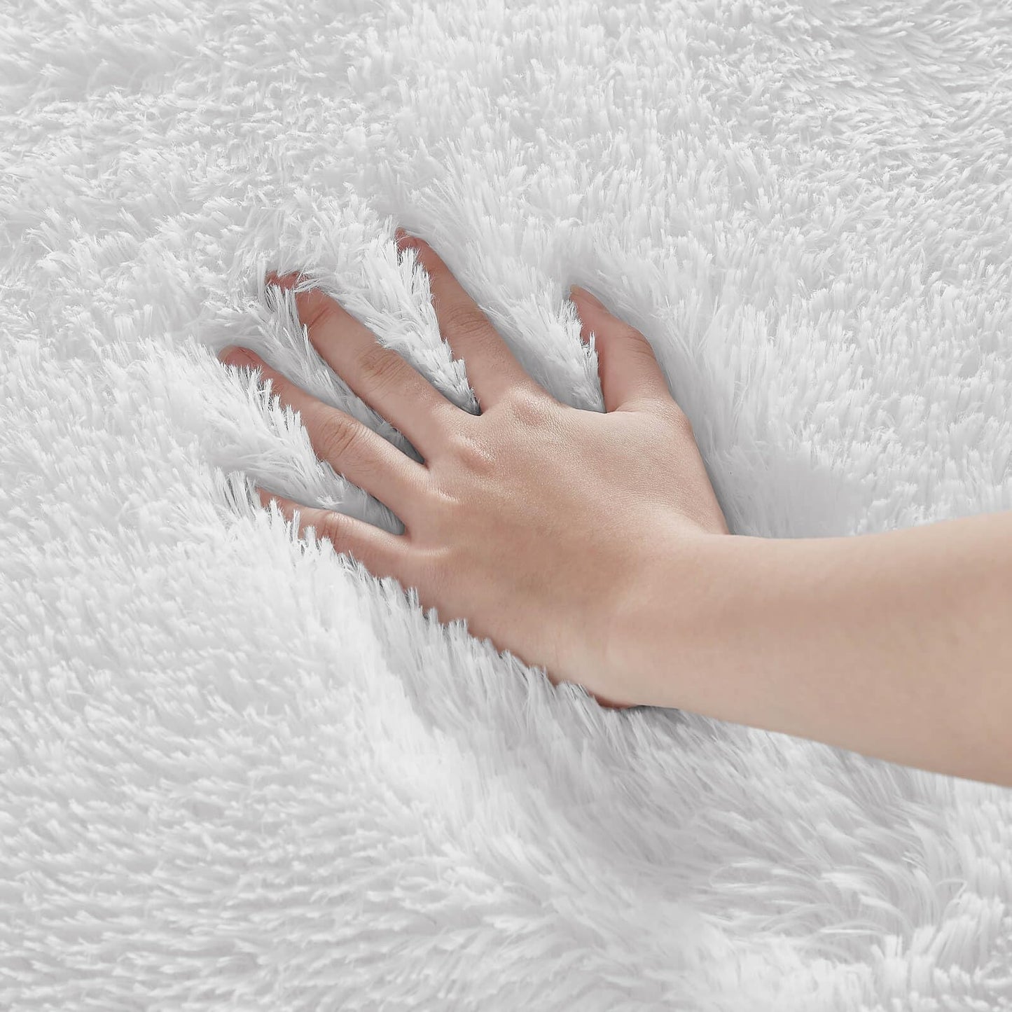 Floralux 5x7 Area Rugs for Living Room, White Shag Rug for Bedroom, Ultra Soft High-Pile Plush Indoor Carpets for Living Room, Playroom, Nursery