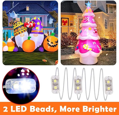 Inflatable Fan Replacement 12V 1.0A, Mini Air Blower Fan with 12V 1.25A Adapter and 3 LED Bulbs for Halloween Christmas Inflatable Outdoor Yard Decorations