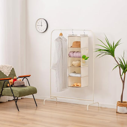 YOUDENOVA Hanging Closet Organizer, 5-Shelf Closet Hanging Storage Shelves