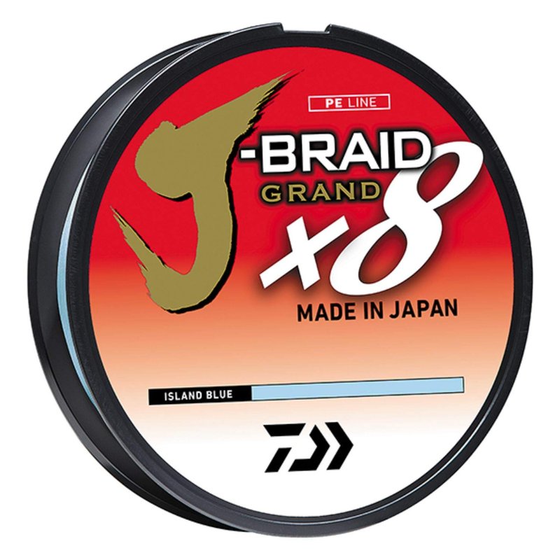 Daiwa JBGD8U15-150IB J-Braid X8 Grand Braided Line, 150 Yards, 15 Lbs Tested, .007" Diameter, Island Blue