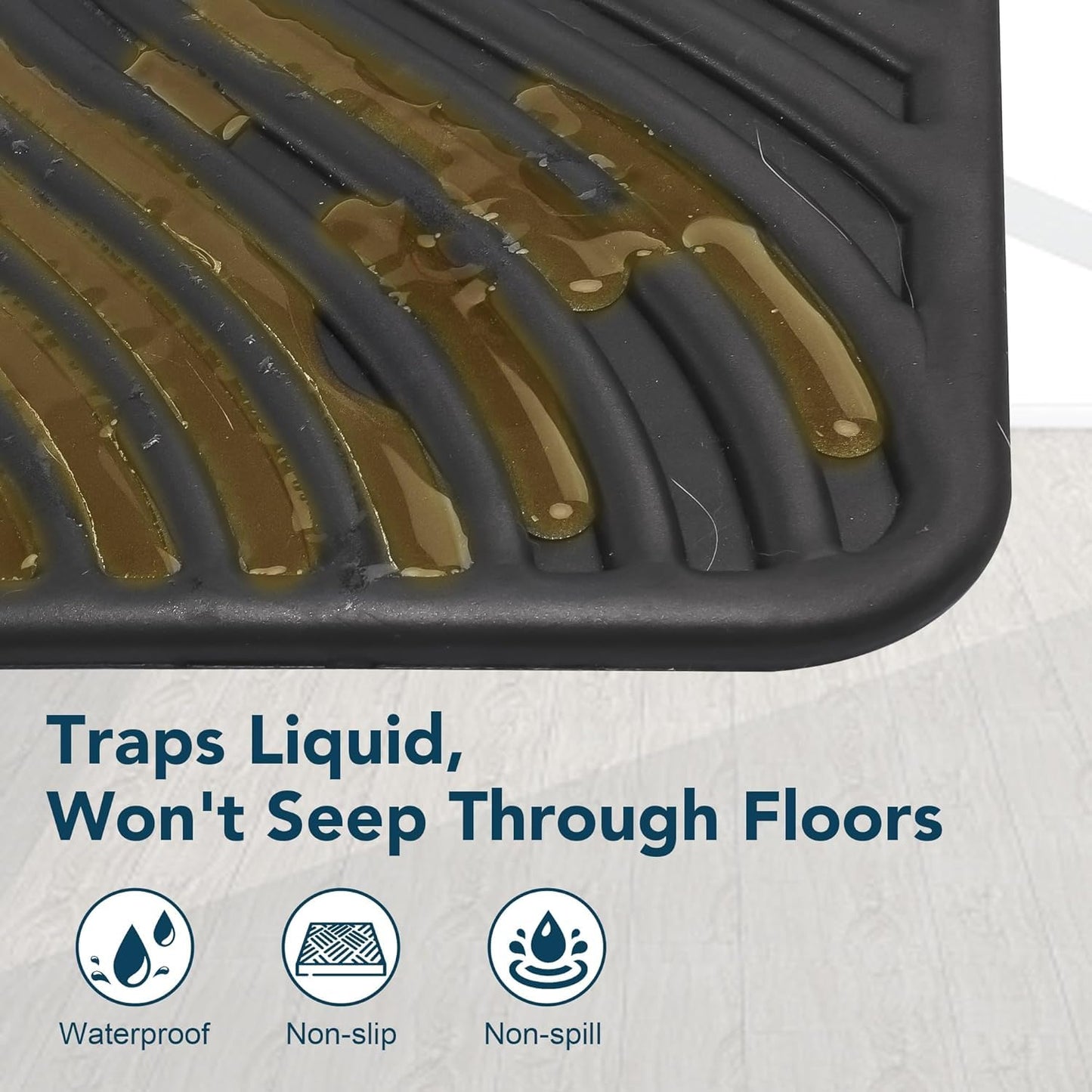 UPSKY Cat Litter Mat, Large Kitty Litter Trapping Mat Soft on Kitty Paws, Litter Box Mat Keep Floor Clean, 31" x 24" Waterproof and Washable Trapping Mats Catcher Pad for Scatter Control