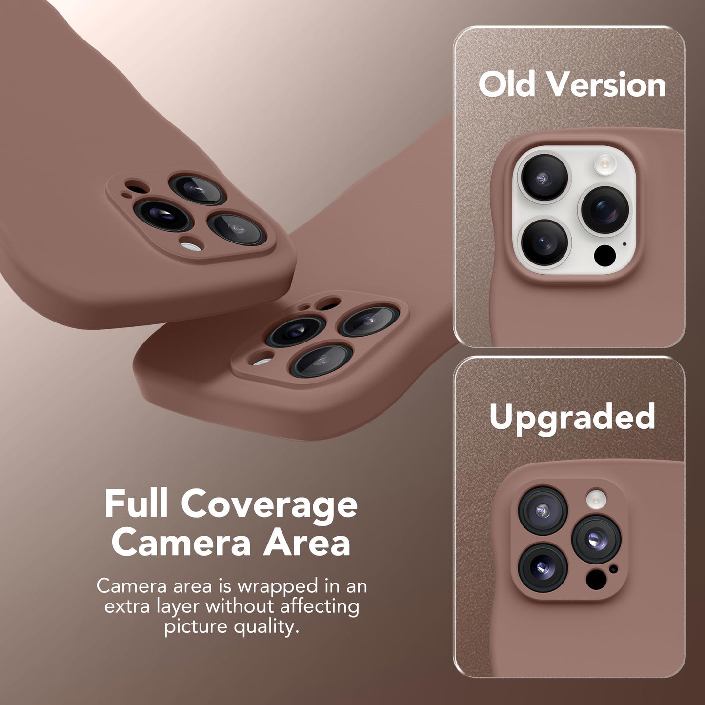 SuydanBox Magnetic for iPhone 15 Pro Max Case, [Full Camera Protection][Compatible with MagSafe] Cute Wave Frame Silicone Shockproof Protective Phone Case for iPhone 15 Pro Max 6.7",Brown